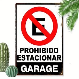 CIFbuy Vintage No Parking Sign 2D Flat Metal, Metal, Prohibido Estacionar 8x12 Wall Decor（ik2D, ik2D, Theme Self-pickup Logiopics）