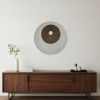 27" X 27" X 3" Brown & Gray Round Double Layer Ribbed  Wall Decor