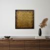 24" X 24" X 1" Raw Wood Look Gold Finish Square Wall Art Medium