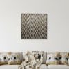 36" X 36" X 1" Raw Wood Look Silver Finish Square Wall Art