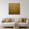 36" X 36" X 1" Raw Wood Look Gold Finish Square Wall Art