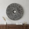 30" X 30" Contemporary Grey Round Rib Wall Art