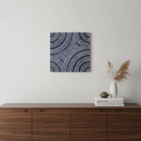 17" X 17" X 2" Gray, Lined Square - Wall Decor