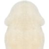 2' X 3' White Natural New Zealand Sheepskin Wool Area Rug