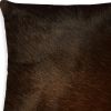 18" Chocolate Cowhide Throw Pillow