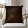 18" Chocolate Cowhide Throw Pillow