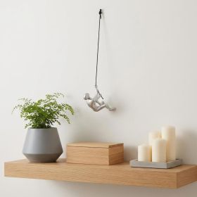 6" Silver Unique Climbing Man With Rope Wall Art