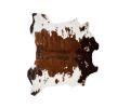 4' X 5' Faux Cow Hide Brown And White Area Rug