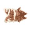4' X 5' Brown and Ivory Faux Cowhide Animal Print Printed Area Rug