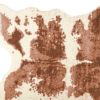 4' X 5' Brown and Ivory Faux Cowhide Animal Print Printed Area Rug