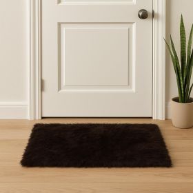 2' X 3' Chocolate Faux Fur Animal Print Area Rug