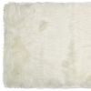 2' X 3' Off White Faux Fur Washable Area Rug