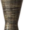 28" Distressed Aqua Spun Bamboo Artisan Floor Vase
