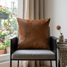 18 X 18 Brown Cowhide Throw Pillow