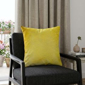 18" Yellow Cowhide Throw Pillow