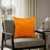 18" Orange Cowhide Throw Pillow
