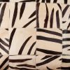 18" X 18" X 5" Zebra Black On White Patchwork Cowhide  Pillow