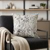 18" Gray and White Cowhide Throw Pillow