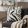 18" X 18" X 5" Zebra Black On White Quattro  Pillow