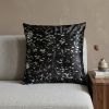 18" Black and Silver Cowhide Throw Pillow
