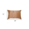 12" X 20" Tan Cowhide Throw Pillow
