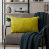 12" X 20" Yellow Cowhide Throw Pillow