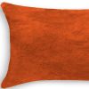 12" X 20" X 5" Orange Cowhide  Pillow