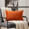 12" X 20" X 5" Orange Cowhide  Pillow