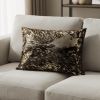 12" X 20" X 5" Chocolate And Gold Cowhide  Pillow