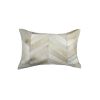 12" X 20" Natural Chevron Cowhide Throw Pillow
