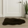 2' X 3' Brown Natural Sheepskin Single Short Haired Area Rug