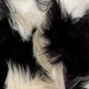 2' X 3' Black and White Spotted Sheepskin Handmade Area Rug