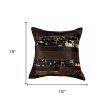 18 X 18 Chocolate Cowhide Throw Pillow