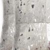 Set of Two Silver and Gray Cowhide Throw Pillow