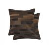Set of Two Chocolate Cowhide Throw Pillow