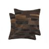 Set of Two Chocolate Cowhide Throw Pillow