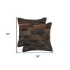 Set of Two Chocolate Cowhide Throw Pillow