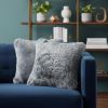18" X 18" X 5" Gray Sheepskin  Pillow 2 Pack