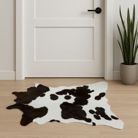 2' X 3' Brown and White Cowhide Hand Woven Area Rug