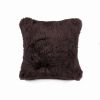 Large Square Soft Chocolate Natural Sheepskin Fur Pillow