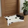 2' X 3' Natural Black And White Calfskin Area Rug