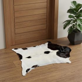 2' X 3' Natural Black And White Calfskin Area Rug