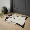 2' X 3' White And Black Calfskin - Area Rug
