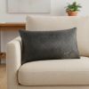 12 X 20 Gray And White Cowhide Throw Pillow