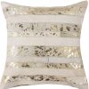 18 X 18 Beige Cowhide Throw Pillow