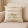 18 X 18 Beige Cowhide Throw Pillow