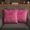 Set of Two 18" Fuschia Cowhide Throw Pillow