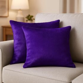 18 X 18 Purple Cowhide Throw Pillow