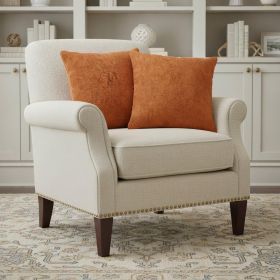 18" X 18" X 5" Orange Cowhide  Pillow 2 Pack