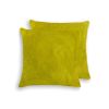 18" X 18" X 5" Yellow Cowhide  Pillow 2 Pack